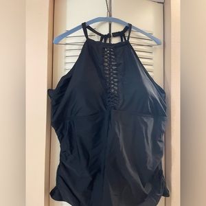NWT Swimsuits for All Plus Size 24 Black Tankkini Top